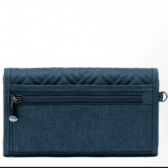 Lug Stroll RFID Wristlet Wallet in Heather Indigo - Picture 4 of 8